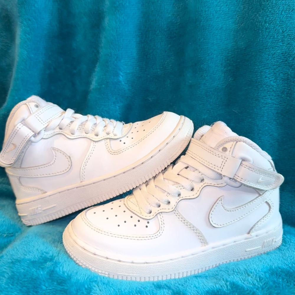 Kids Air-force 1 mid White Sneakers Size 11